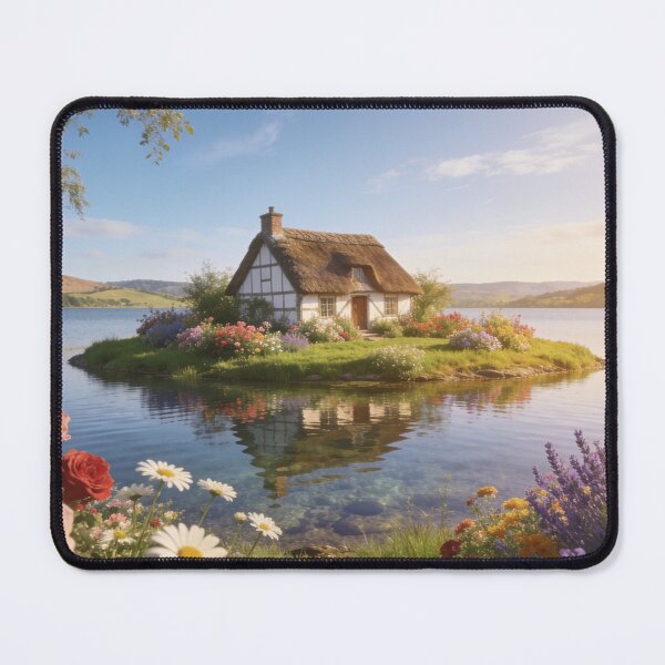 Item preview, Peaceful Flower Cottage by the Open Water designed and sold by BlareBlare.