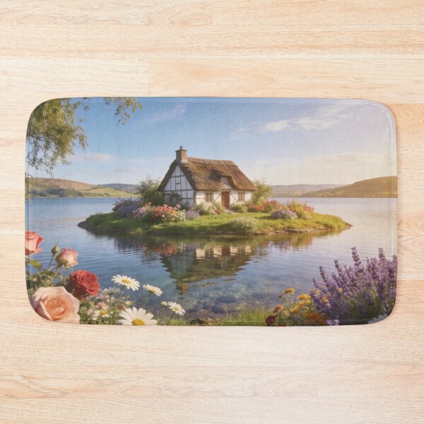 Item preview, Peaceful Flower Cottage by the Open Water designed and sold by BlareBlare.