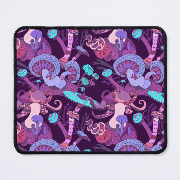 Item preview, Psychedelic Mushroom Forest Pattern – Dark Fantasy Seamless Woodland Design designed and sold by RJACreative.