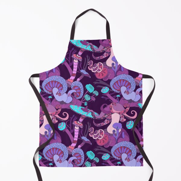 Item preview, Psychedelic Mushroom Forest Pattern – Dark Fantasy Seamless Woodland Design designed and sold by RJACreative.
