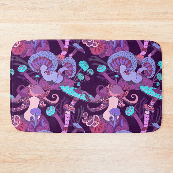 Item preview, Psychedelic Mushroom Forest Pattern – Dark Fantasy Seamless Woodland Design designed and sold by RJACreative.