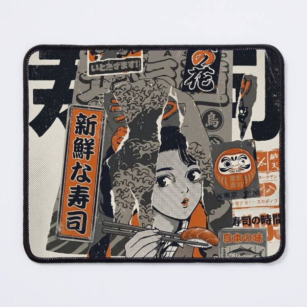 Item preview, Vintage Sushi Collage – Retro Japanese Manga Street Poster designed and sold by zumerdiego.