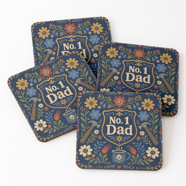 Item preview, Elemental Folk Art Number One Dad Crest designed and sold by Glitchart66.