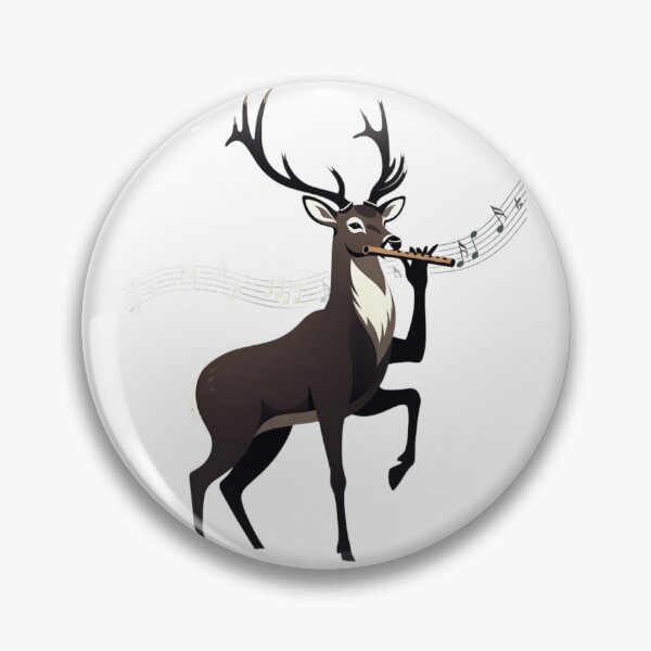 Item preview, Deer Playing Flute | Musical Wildlife Art designed and sold by NatureHarmony16.