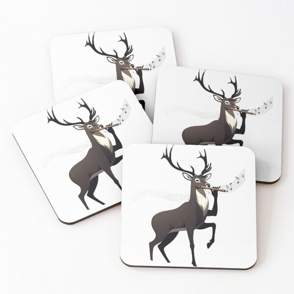 Item preview, Deer Playing Flute | Musical Wildlife Art designed and sold by NatureHarmony16.