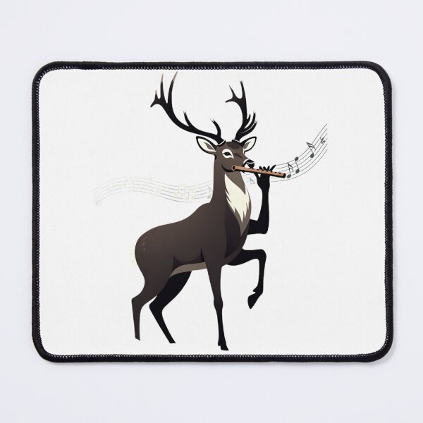 Item preview, Deer Playing Flute | Musical Wildlife Art designed and sold by NatureHarmony16.