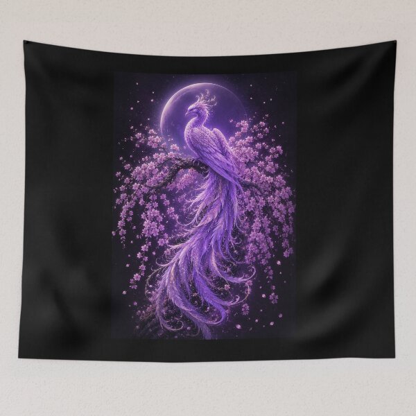 Item preview, Lavender Phoenix of Wisdom | Mystical Purple Phoenix on Cherry Blossom Tree designed and sold by MysticPurpleHue.
