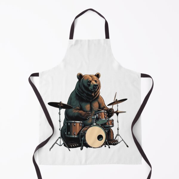 Item preview, Bear Playing Drums | Mountain Music Wildlife Art designed and sold by NatureHarmony16.