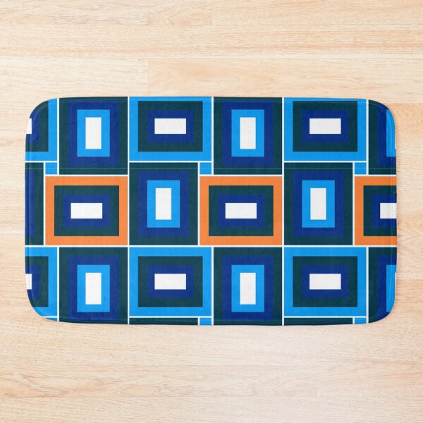 Item preview, Mid-Century Modern Blue, Orange, Aqua Rectangles Pattern designed and sold by DEC02.