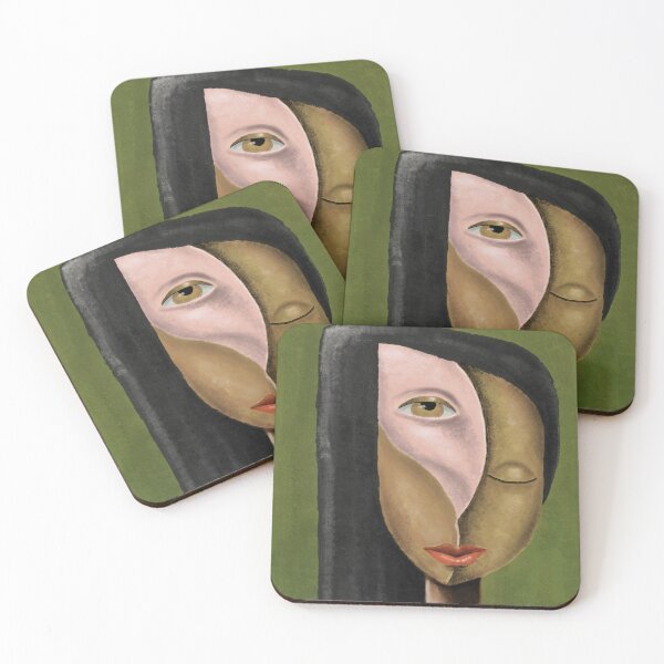 Item preview, Abstract Earth Tone Cubism Face Portrait designed and sold by aekritdeach.