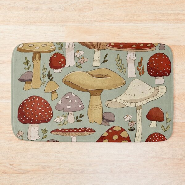 Item preview, Vintage Woodland Mushroom Pattern – Cottagecore Fungi Botanical Illustration designed and sold by RJACreative.