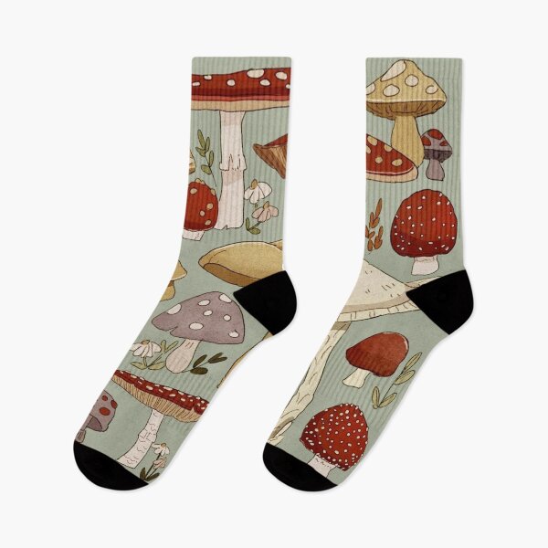 Item preview, Vintage Woodland Mushroom Pattern – Cottagecore Fungi Botanical Illustration designed and sold by RJACreative.