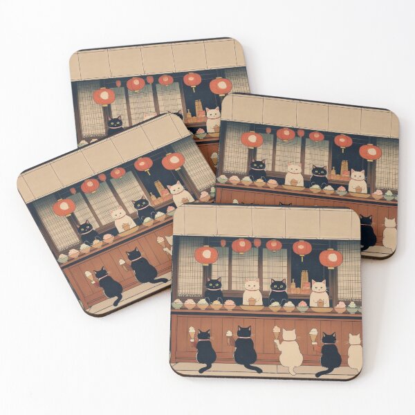 Item preview, Ukiyo-e Cat Ice Cream Stand designed and sold by LEO'S CREATURE　れおずくりーちゃー.