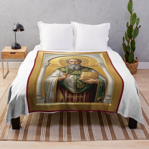 Item preview, Saint Athanasius of Alexandria,Sveti Atanasije Veliki orthodox icon designed and sold by ikonesrb.