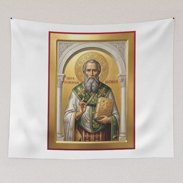 Item preview, Saint Athanasius of Alexandria,Sveti Atanasije Veliki orthodox icon designed and sold by ikonesrb.