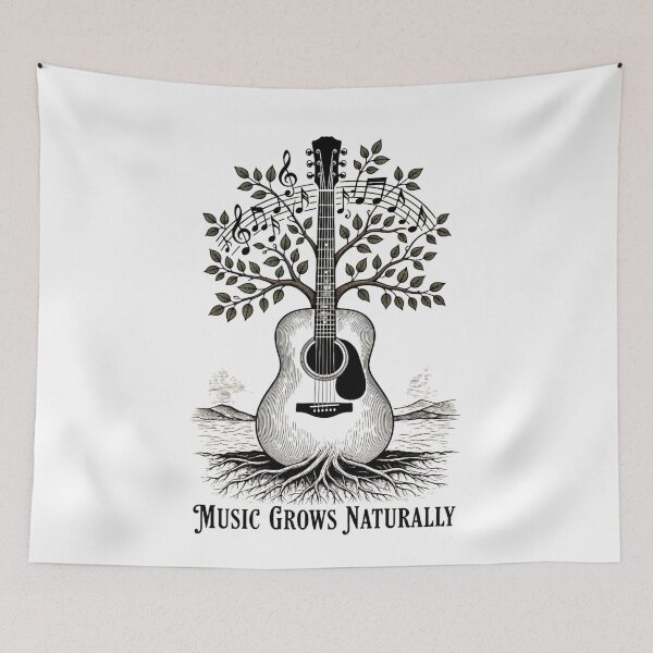 Item preview, Music Grows Naturally | Guitar Tree Music Art designed and sold by NatureHarmony16.