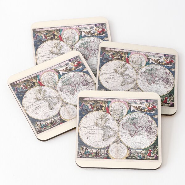 Item preview, Antique Map of the World Bormeester/Dutch circa 1685 designed and sold by sunrisecoast.