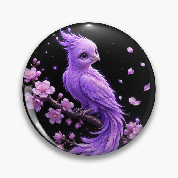 Item preview, Young Lavender Phoenix | Mystic Purple Fantasy Bird on Cherry Blossoms designed and sold by MysticPurpleHue.