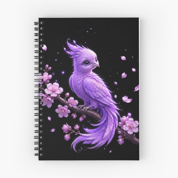 Item preview, Young Lavender Phoenix | Mystic Purple Fantasy Bird on Cherry Blossoms designed and sold by MysticPurpleHue.