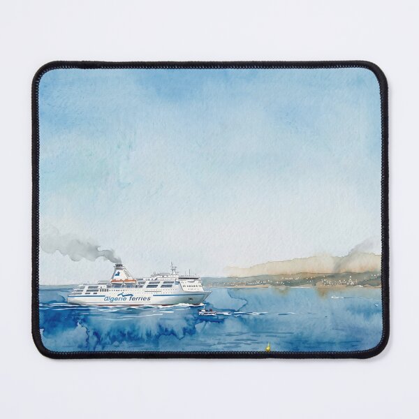 Item preview, Algérie Ferries Vessel in Watercolor Style designed and sold by M.ALK.Watercolor.