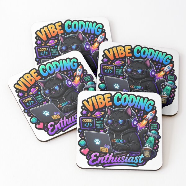 Item preview, Vibe Coding Cat – Cute Data Scientist Sticker | Kawaii Tech Cat Coder Gift designed and sold by NuniDesigns.