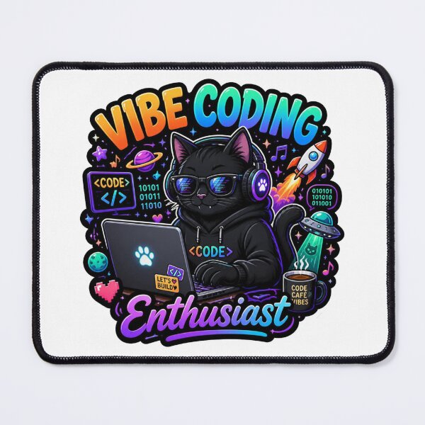 Item preview, Vibe Coding Cat – Cute Data Scientist Sticker | Kawaii Tech Cat Coder Gift designed and sold by NuniDesigns.