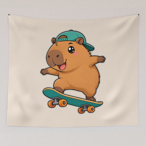 Item preview, Cute Capybara Skater Kawaii Cartoon Style designed and sold by LuisWorks.