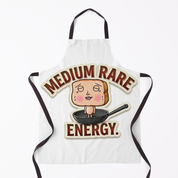 Item preview, Medium Rare Energy - Funny Depressed Steak Cartoon designed and sold by Surreal Characters & Cute Pups.
