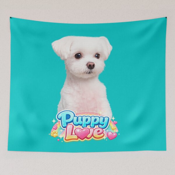 Item preview, Cute Maltese Puppy Love Kawaii Dog Aesthetic designed and sold by Japan Cyberpunk Universe & Surreal Characters.