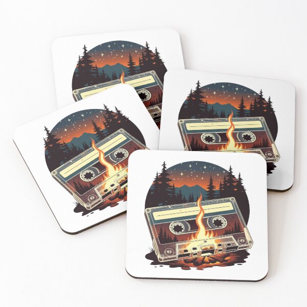 Item preview, Cassette Tape Campfire | Vintage Music Night Forest Art designed and sold by NatureHarmony16.