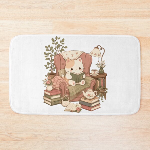 Item preview, Cottagecore Cat Reading Book Shirt — Cute Bookish Cat Tea Cozy Aesthetic Gift for Book Lovers designed and sold by MaynyStudio.