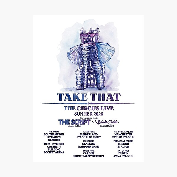 Item preview, Take That Band The Circus Summer 2026 Tour Dates  designed and sold by aridawstrusbbyg.
