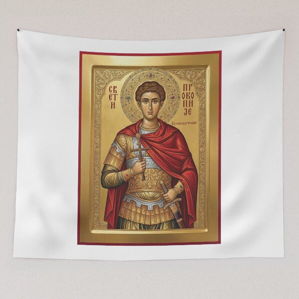 Item preview, Holy Great Martyr Procopius,Sveti Velikomucenik Prokopije orthodox icon designed and sold by ikonesrb.