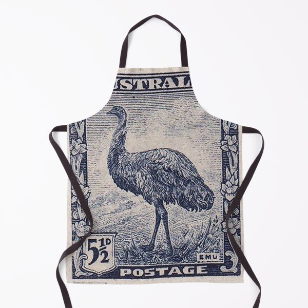 Item preview, Antique Australian postage stamp, 5.5d blue Emu bird designed and sold by sunrisecoast.