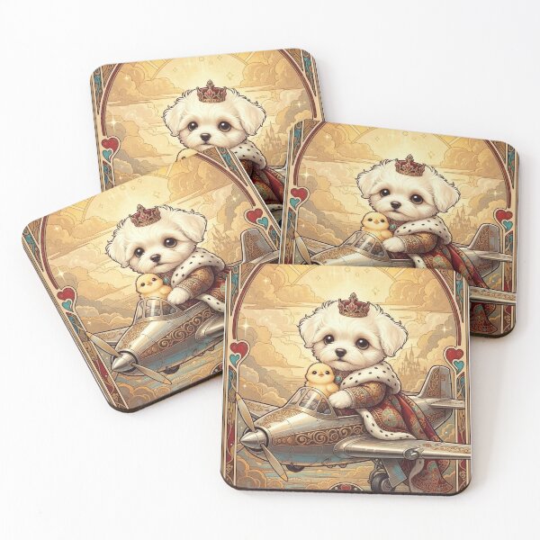 Item preview, A Bichon Frise Prince & His Buddy Chick designed and sold by Black Cat Matters.