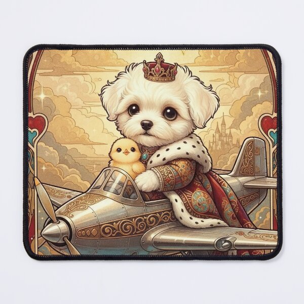 Item preview, A Bichon Frise Prince & His Buddy Chick designed and sold by Black Cat Matters.
