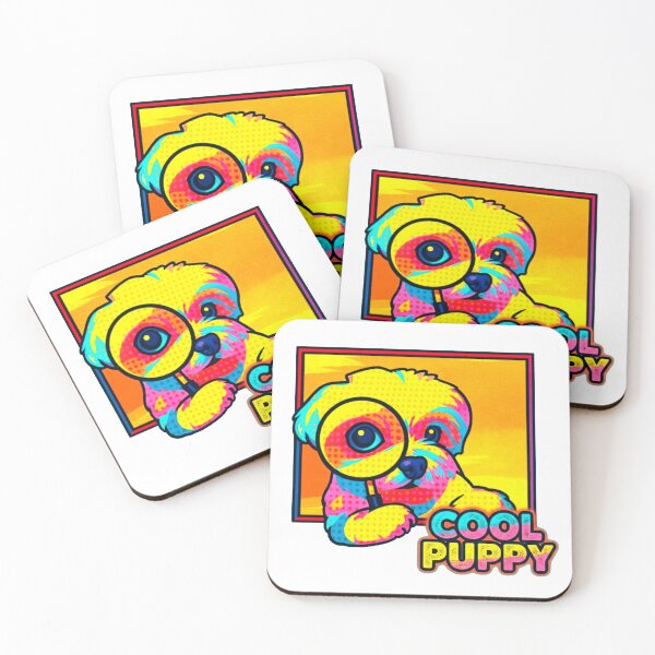 Item preview, Retro Pop Art Cool Puppy with Magnifying Glass - Colorful Comic Dog designed and sold by Japan Cyberpunk Universe & Surreal Characters.