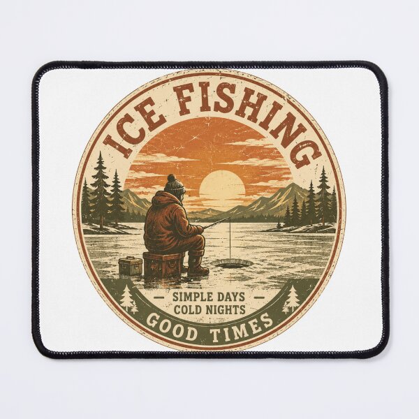 Item preview, Ice Fishing Shirt Vintage Badge — Simple Days Cold Nights Good Times Retro Outdoor Gift for Fishermen designed and sold by MaynyStudio.