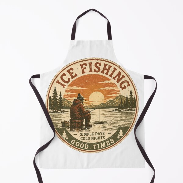 Item preview, Ice Fishing Shirt Vintage Badge — Simple Days Cold Nights Good Times Retro Outdoor Gift for Fishermen designed and sold by MaynyStudio.