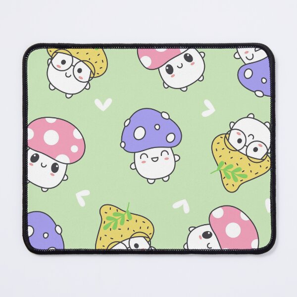 Item preview, Cute Kawaii Mushroom Friends Pattern – Adorable Cottagecore Seamless Design designed and sold by RJACreative.