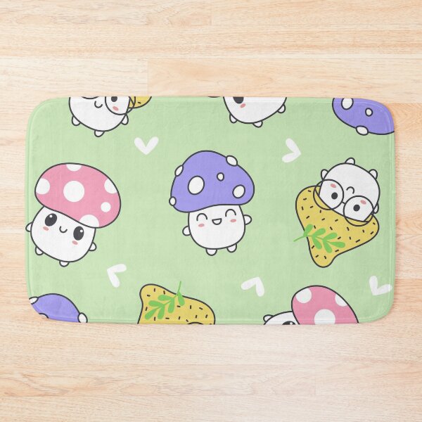 Item preview, Cute Kawaii Mushroom Friends Pattern – Adorable Cottagecore Seamless Design designed and sold by RJACreative.