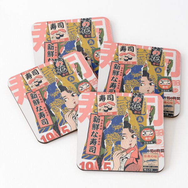 Item preview, Vintage Sushi Collage – Retro Japanese Manga Street Poster designed and sold by zumerdiego.