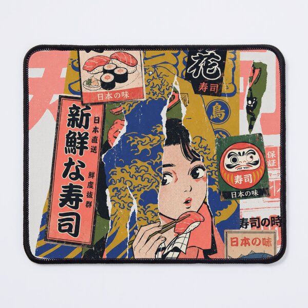 Item preview, Vintage Sushi Collage – Retro Japanese Manga Street Poster designed and sold by zumerdiego.