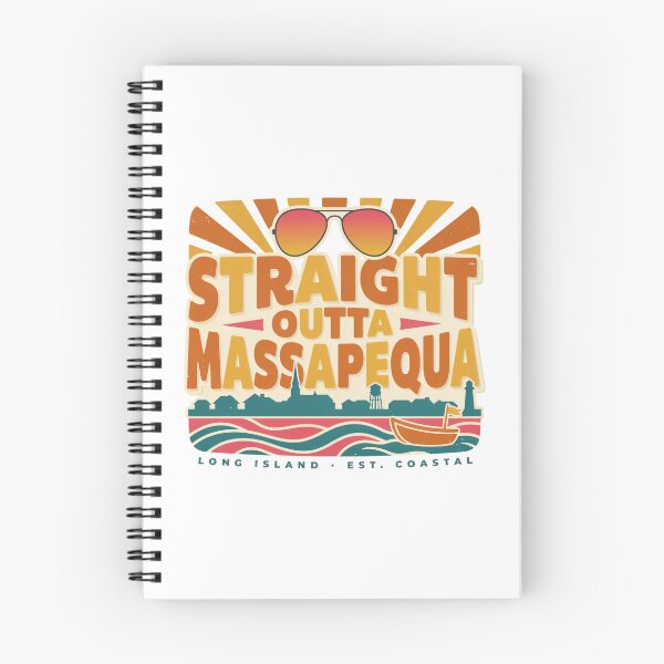 Item preview, Straight Outta Massapequa – Long Island Coastal Retro Sunset Vintage Design designed and sold by ArcticFoxStudio.