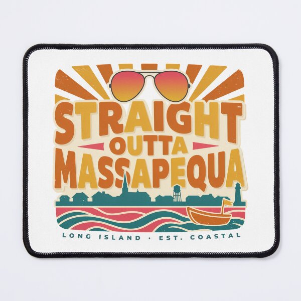Item preview, Straight Outta Massapequa – Long Island Coastal Retro Sunset Vintage Design designed and sold by ArcticFoxStudio.