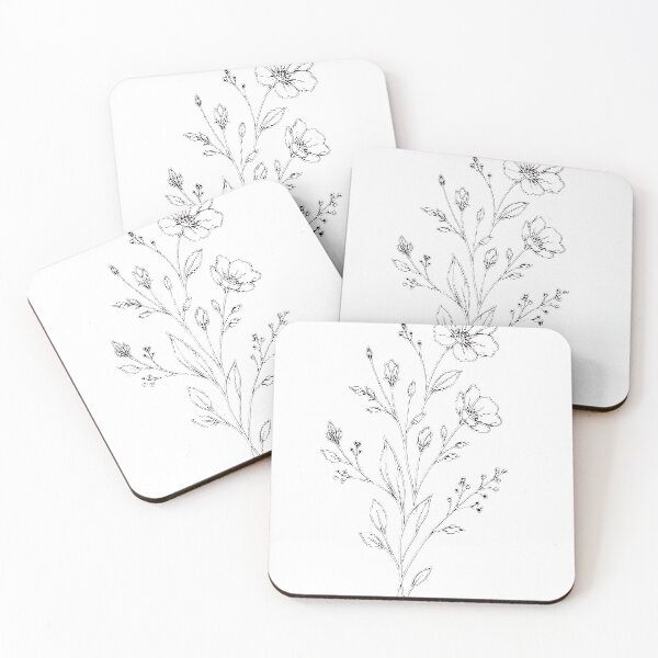 Item preview, Elegant Midnight Wildflower Line Art  designed and sold by Jaideep Walia.