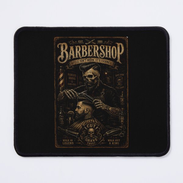 Item preview, Vintage Skull Barber with Classic Barbershop Old School Vibes designed and sold by Modaozushi216.