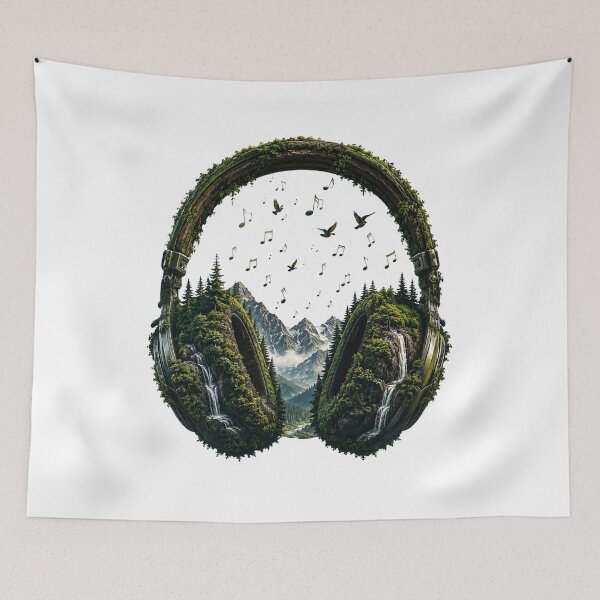 Item preview, Nature Headphones | Forest Mountain Music Landscape designed and sold by NatureHarmony16.