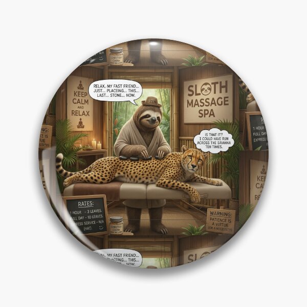 Item preview, Sloth Massage Spa Funny Corporate Burnout designed and sold by SoftAuraStudi0.