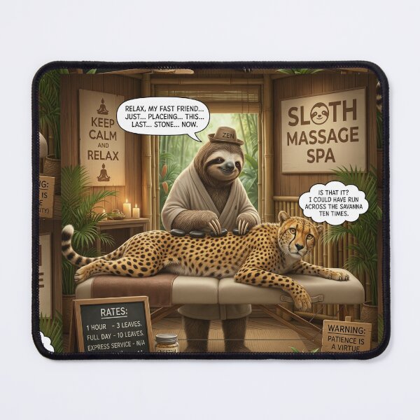 Item preview, Sloth Massage Spa Funny Corporate Burnout designed and sold by SoftAuraStudi0.